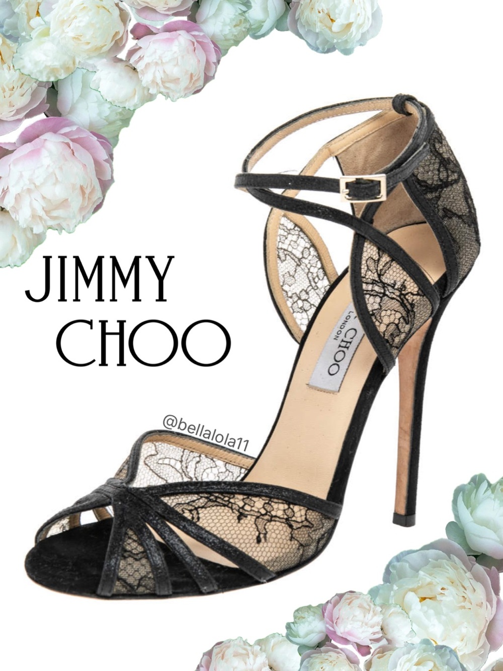 AUTHENTIC JIMMY CHOO ITALIAN LACE HEELS